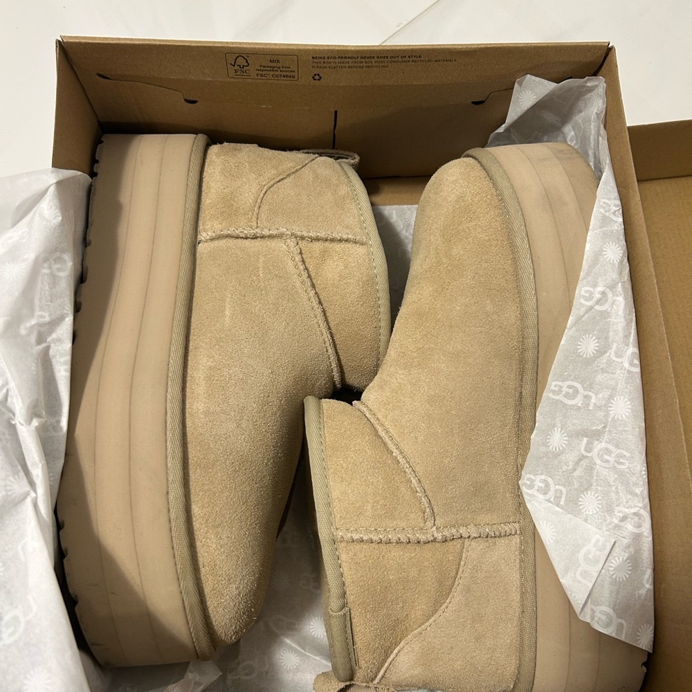 UGG womens Beige Suede Boots